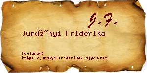 Jurányi Friderika névjegykártya